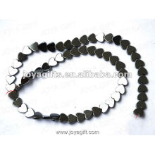 8MM Loose Magnetic Hematite Heart Beads 16"